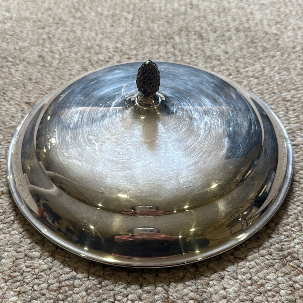Acorn Silver Plated Serving Dish Lid